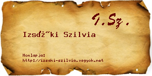 Izsáki Szilvia névjegykártya